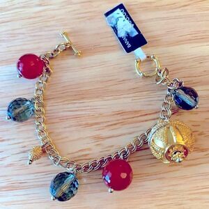 Banana Republic Crystals Charm Bracelet 6” Gorgeous